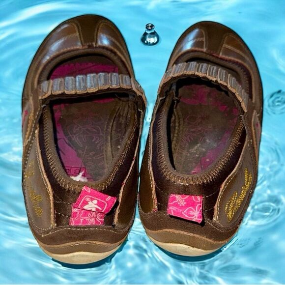 Boho CUSHE Mia Reme Shoes ~ Brown Leather Mary Jane with Pink Flowers ~ Size 9 - Picture 14 of 16